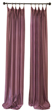 La Rosa Metallic Semi Sheer Rod Pocket Curtain  52''X120'' Single Panel, Violet