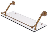 Dottingham 24" Floating Glass Shelf with Gallery Rail, Brushed Bronze