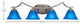 Zilo 4 Light Bath Bar, Graphite Finish, 7" Blue Italian Glass