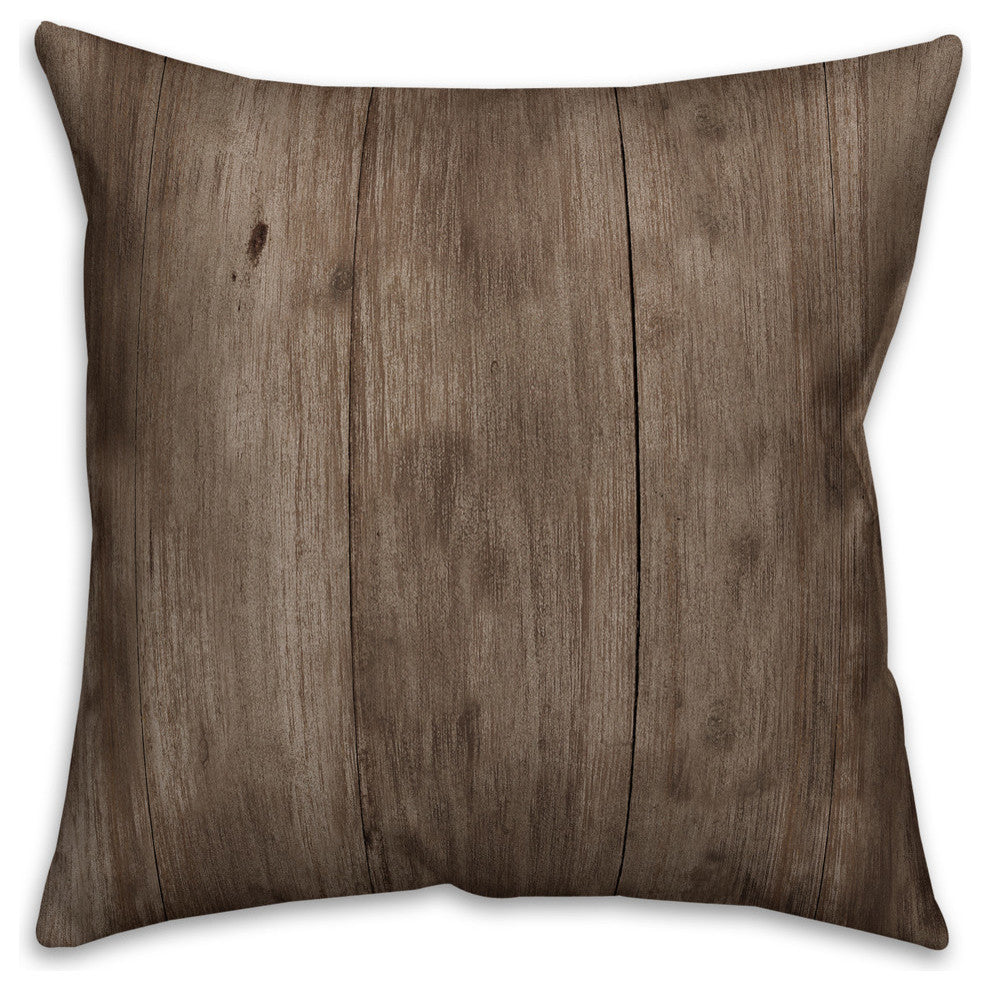 Faux Wood White Wreath - Monogram M 18x18 Spun Poly Pillow