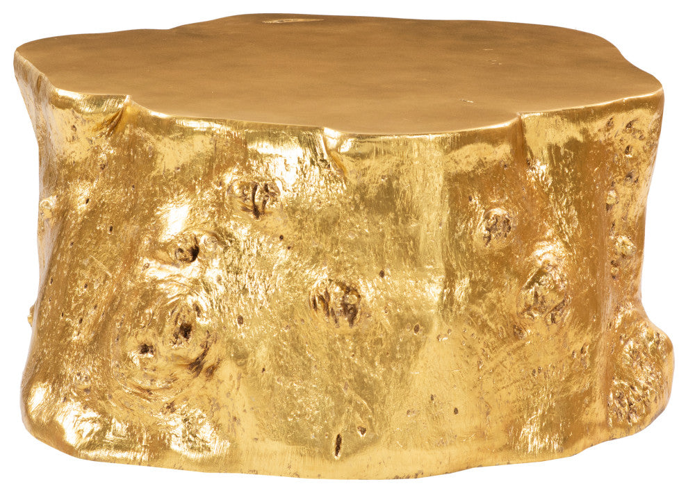Log Coffee Table, Gold Leaf