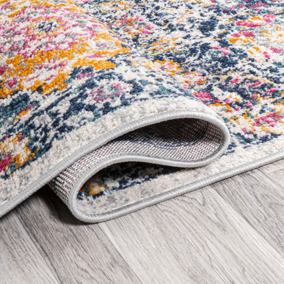 Modern Persian Boho Vintage Trellis Multi 5 ft. x 8 ft. Area Rug