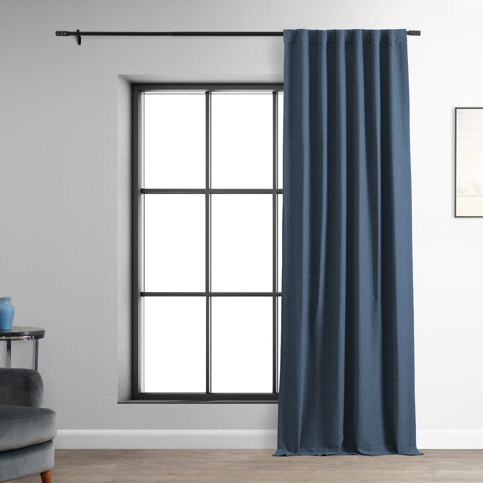 Bellino Blackout Room Darkening Curtain Single Panel, Wild Blue, 50"x96"