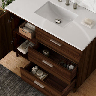 The Darby Bathroom Vanity, Walnut, 42", Single Sink, Freestanding