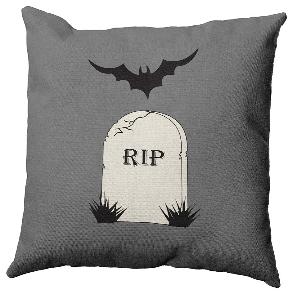 18"x18" RIP Decorative Throw Pillow, Steel Gray