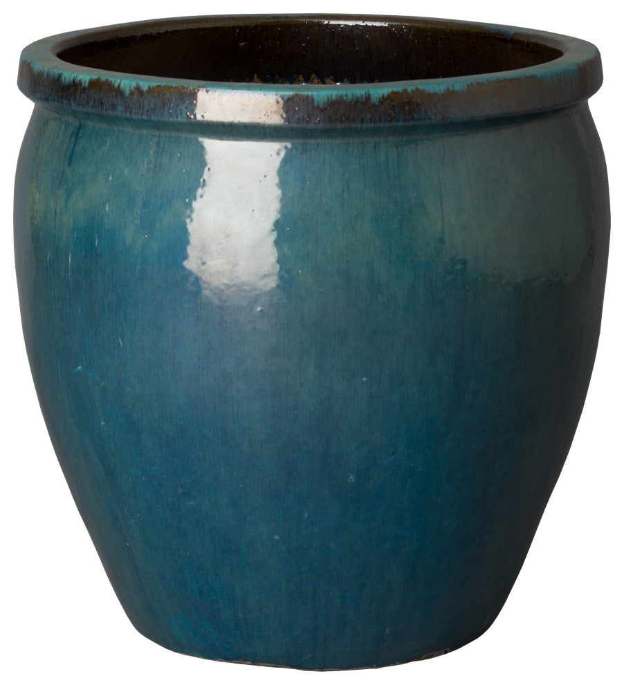 Round Pot Large, Teal 26x26D