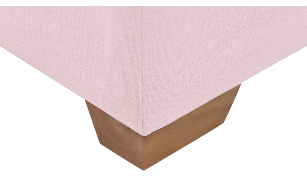 Rustic Manor Yaseen Ottoman Upholstered, Linen, Pink