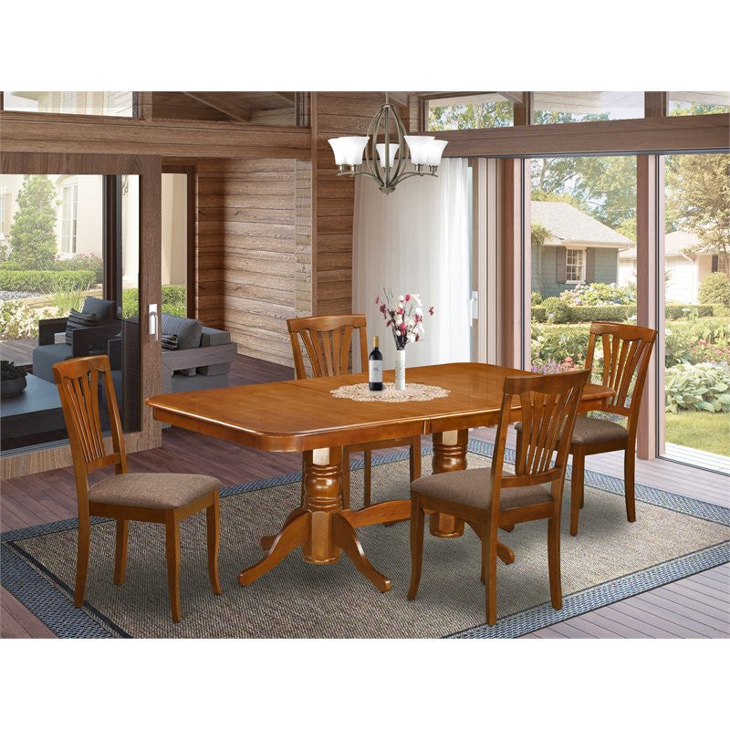 Naav5-Sbr-C, 5-Piece Dining Room Set Dining Table and 4 Kitchen Dining Chairs