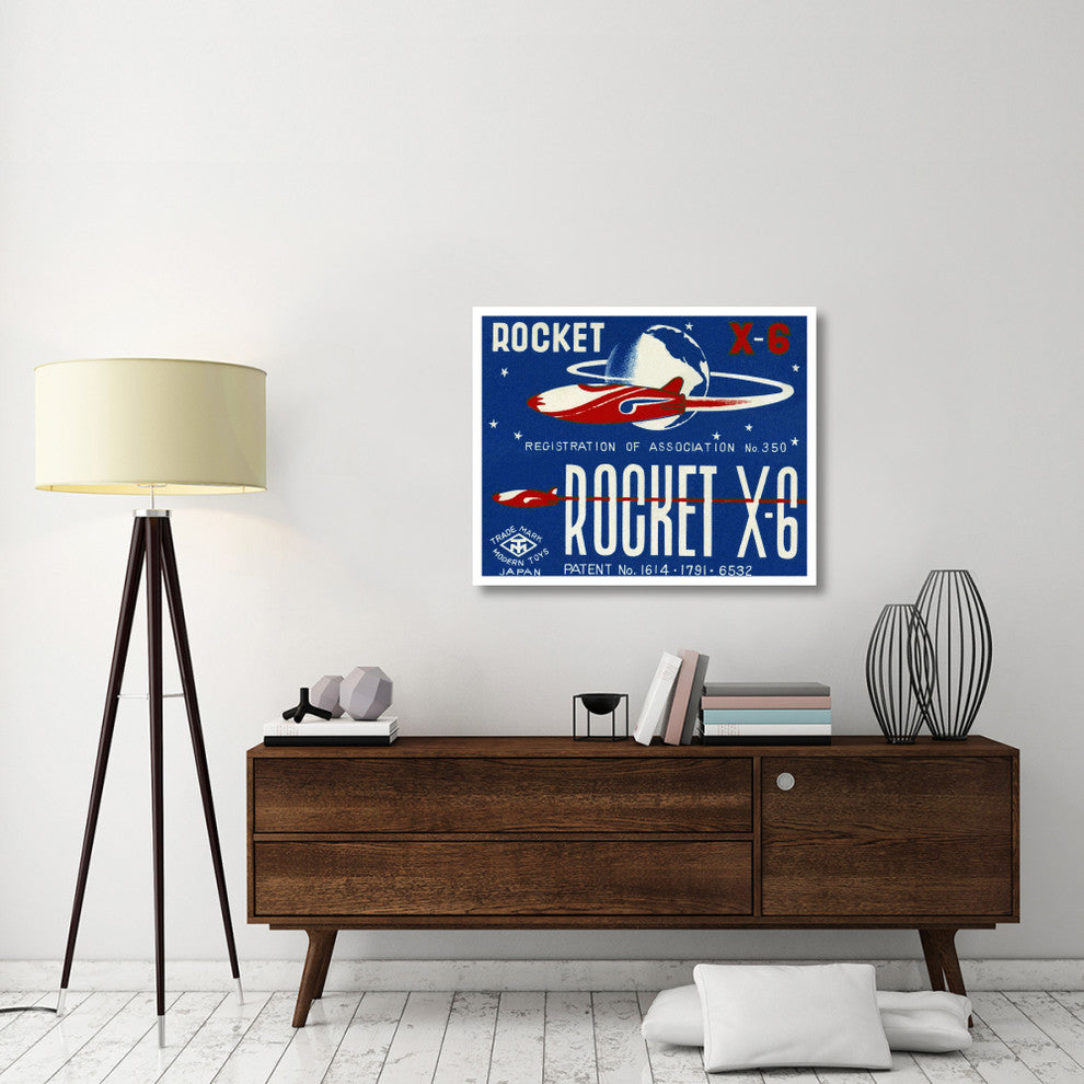 "Rocket X-6" Digital Paper Print by Retrorocket, 38"x31"