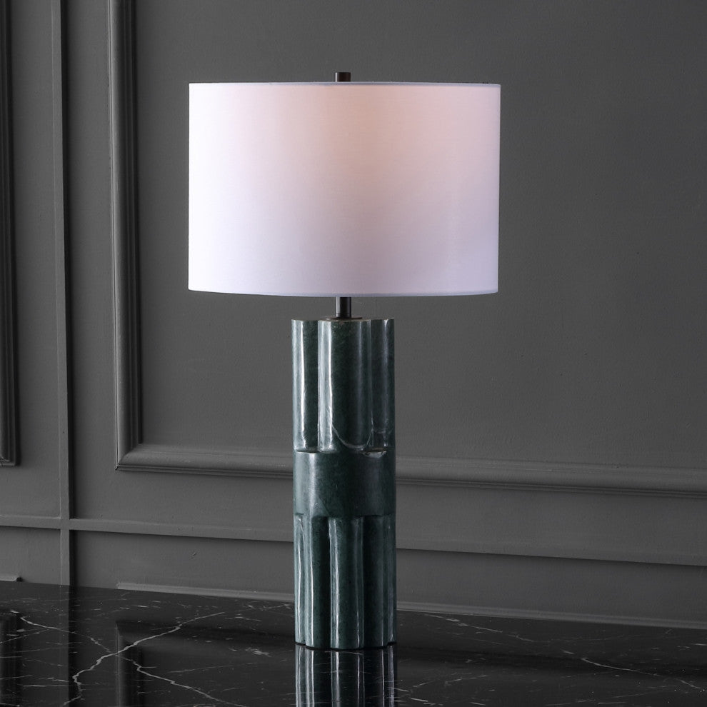 Safavieh Couture Tolliver Marble Table Lamp, Dark Green/White