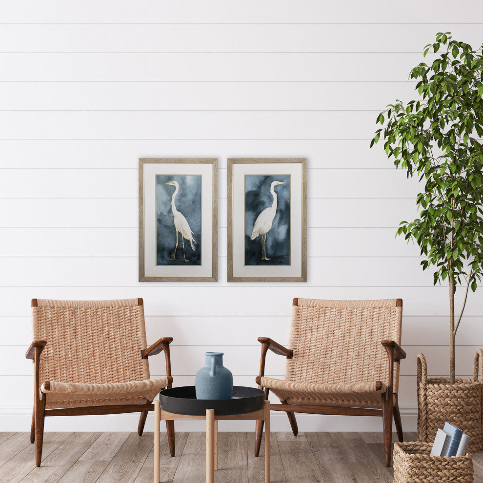 Simple Egret Wall Art, 2-Piece Set