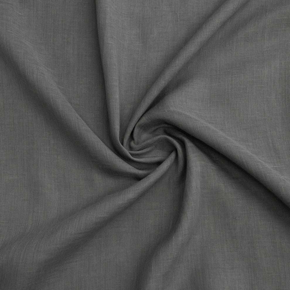 Linen Look Tie Top Curtains, Dark Gray