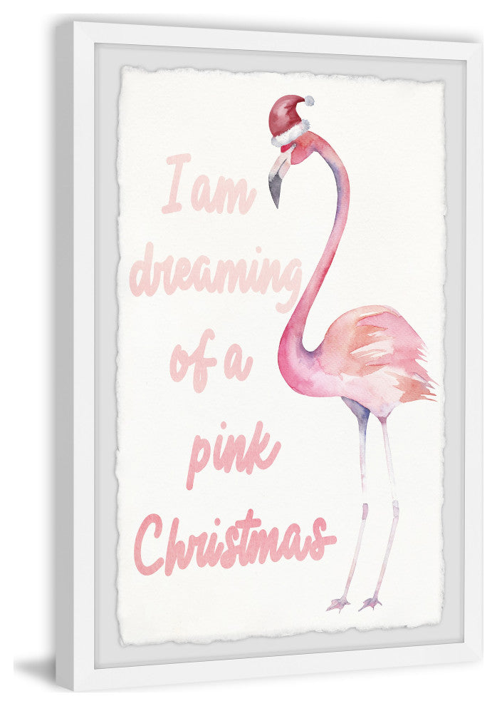 "Dreaming of a Pink Christmas" Framed Painting Print, 20x30
