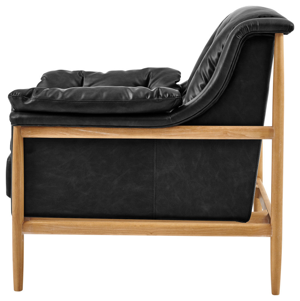 Larry Tufted Accent Arm Chair, Casa Black