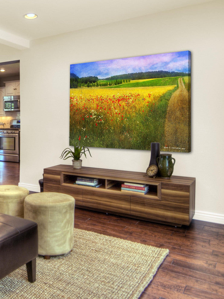 "Barley and Poppies" Painting Print on Canvas by Chris Vest