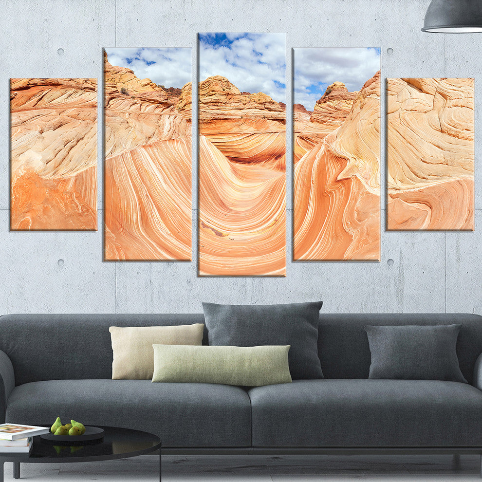 "Waves of Natural Wonder" Landscape Canvas Photo Print, 5 Panels, 60"x32"