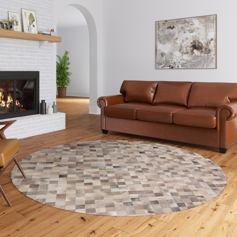 Indoor/Outdoor Stetson SS2 Flannel Machine Washable 10' x 10' Round Rug