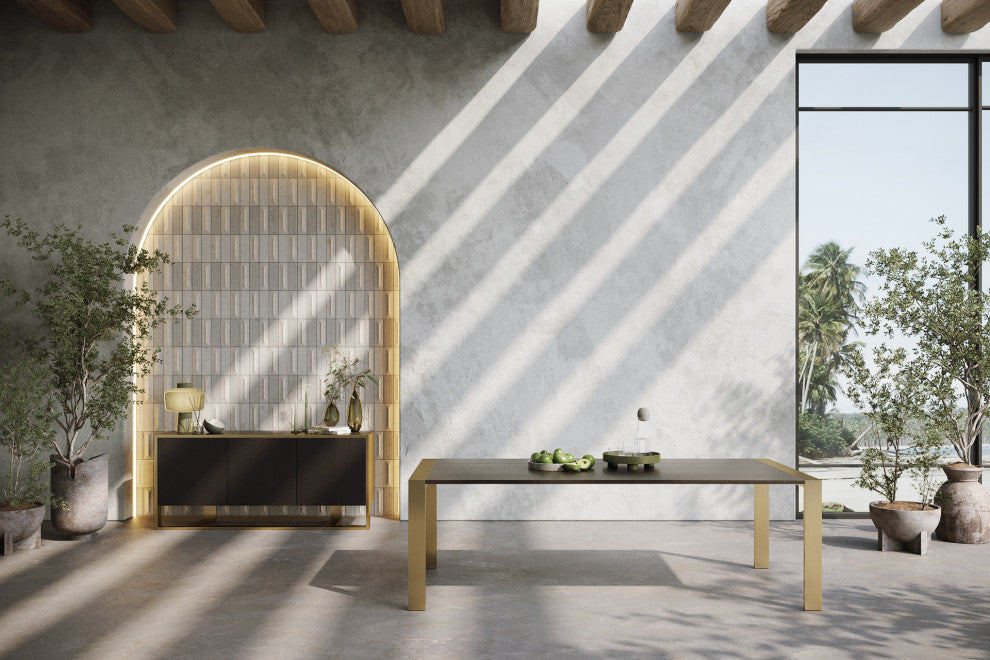 Fauna Modern Wenge and Brass Dining Table