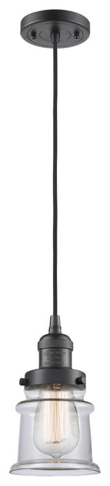 Small Canton 1-Light Mini Pendant, Oil Rubbed Bronze, Clear