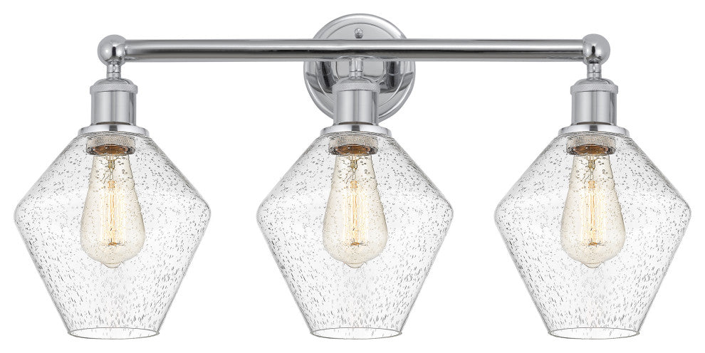 Cindyrella 3-Light 26" Bath Vanity Light, Polished Chrome, Seedy Shade