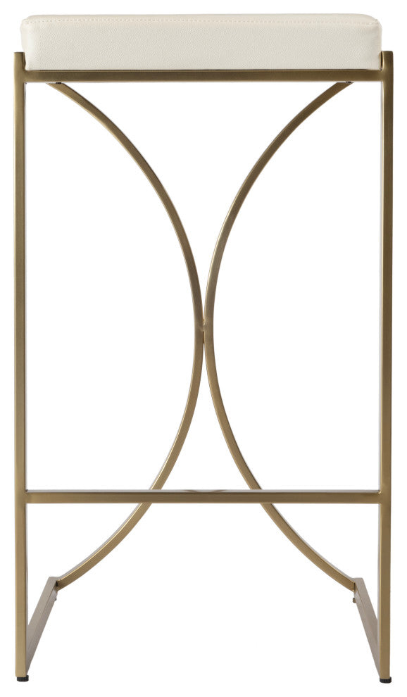 Natalya 31" Bar Stool, Polished Gold