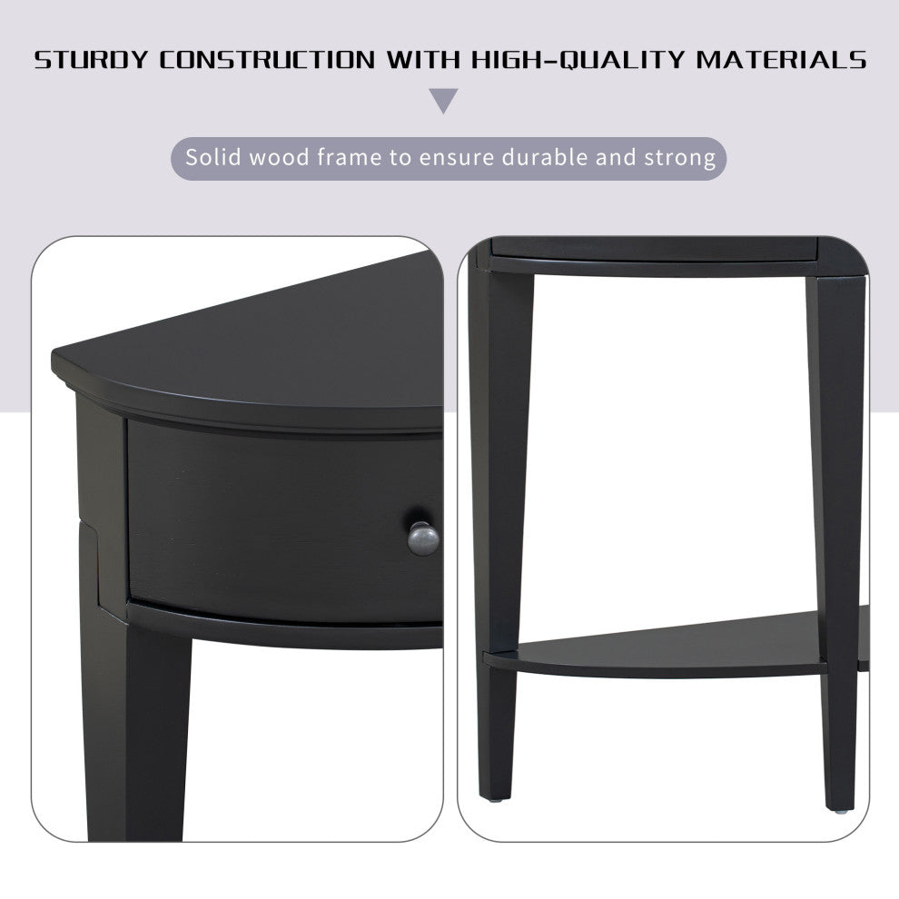 Gewnee Modern Curved Console Table Sofa Table