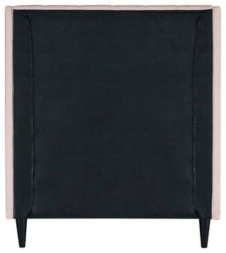 Eva Velvet Upholstered Bed, Pink, Twin