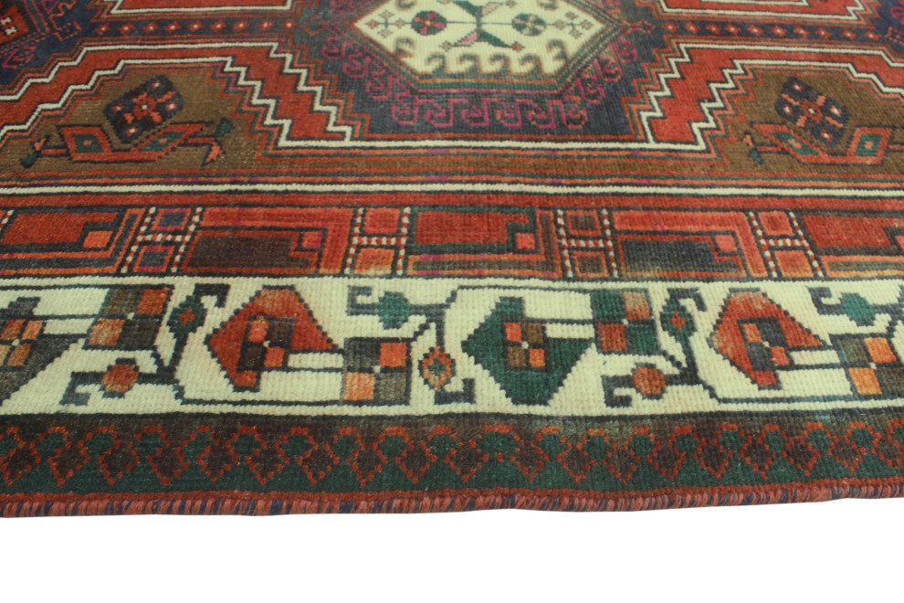 Fine Vintage Distressed Dilar Rust/Brown Runner, 3'4x11'0