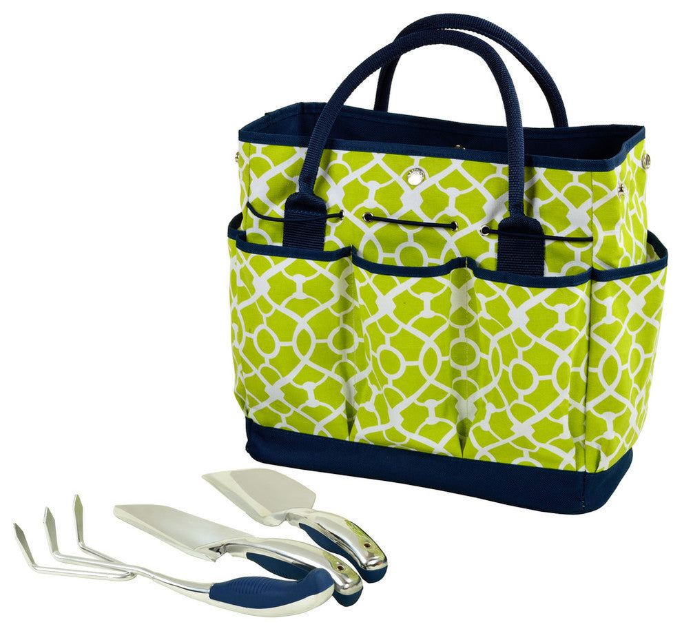 Gardening Tote With Tools, Trellis Green