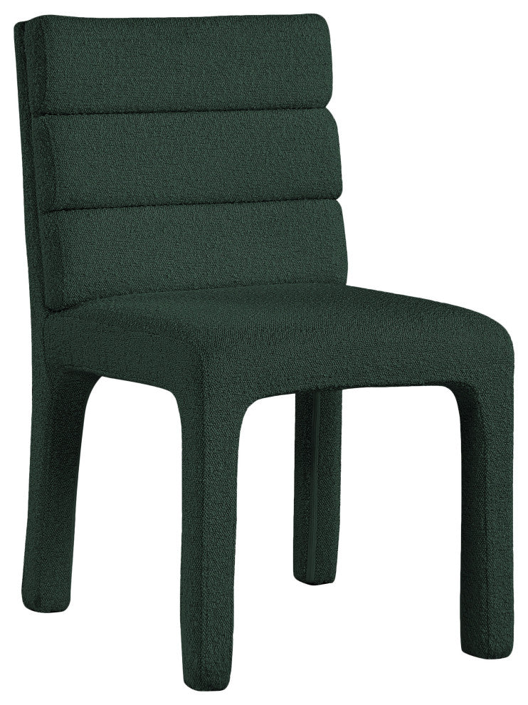 Kai Upholstered Dining Chair, Green, Boucle Fabric, Set of 2