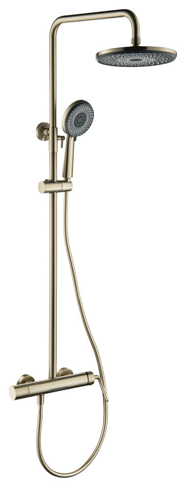 Trendy Design Multi-Function Complete Shower System With Rough-in Valve, Brushed
