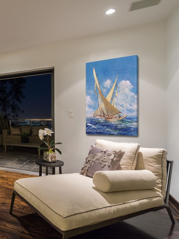 "Sailboats" Painting Print on Wrapped Canvas