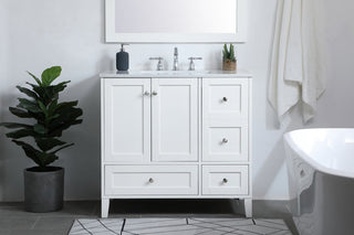 36" Single Bathroom Vanity, White