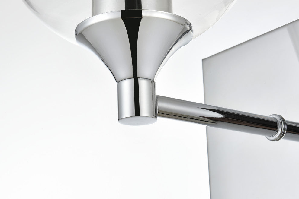 1 Light Chrome And Clear Bath Sconce