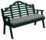 Pine Marlboro Garden Bench, Dark Green, 5 Foot
