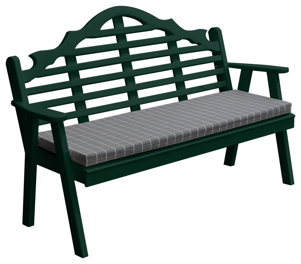 Pine Marlboro Garden Bench, Dark Green, 5 Foot