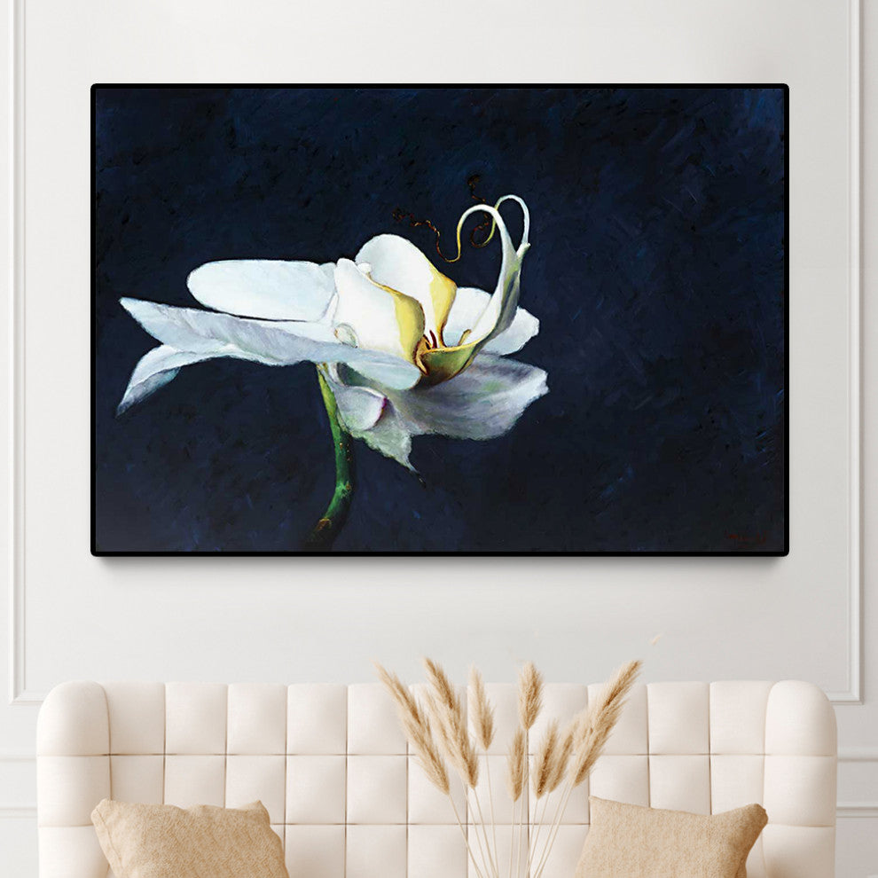 "Phalaenopsis blanc" Oversized Framed Canvas, 40" x 60"