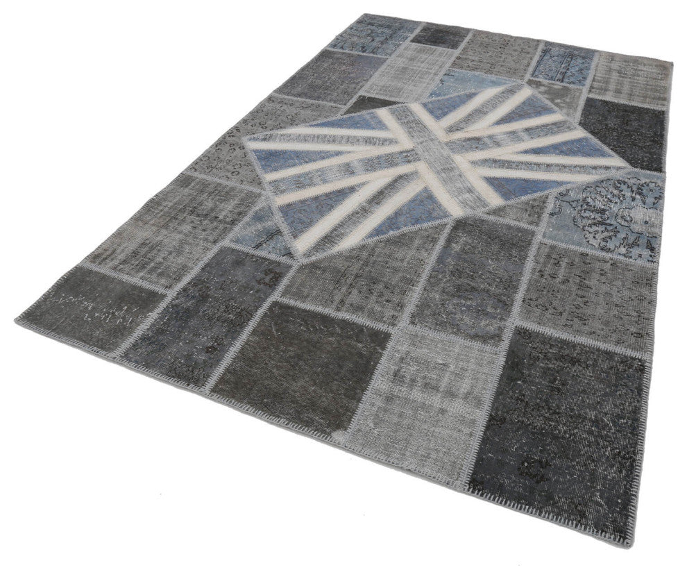Rug N Carpet - Handmade Oriental 6' 7'' x 10' 1'' Flag Patchwork Rug