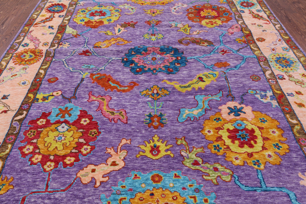 Turkish Oushak Hand-Knotted Wool Rug 9' 3" X 11' 9" - Q13540