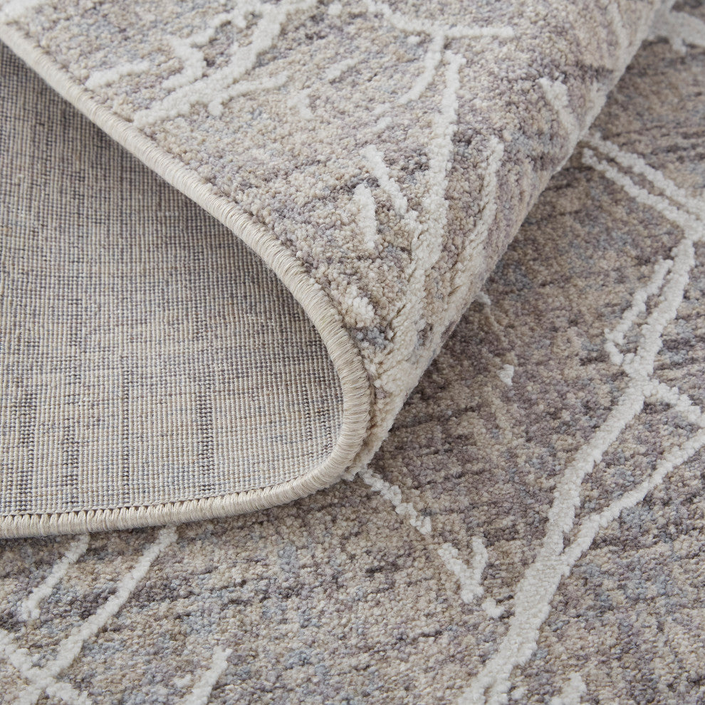 Weave & Wander Inger Marble Rug, Beige/Ivory, 5' x 8' Rug