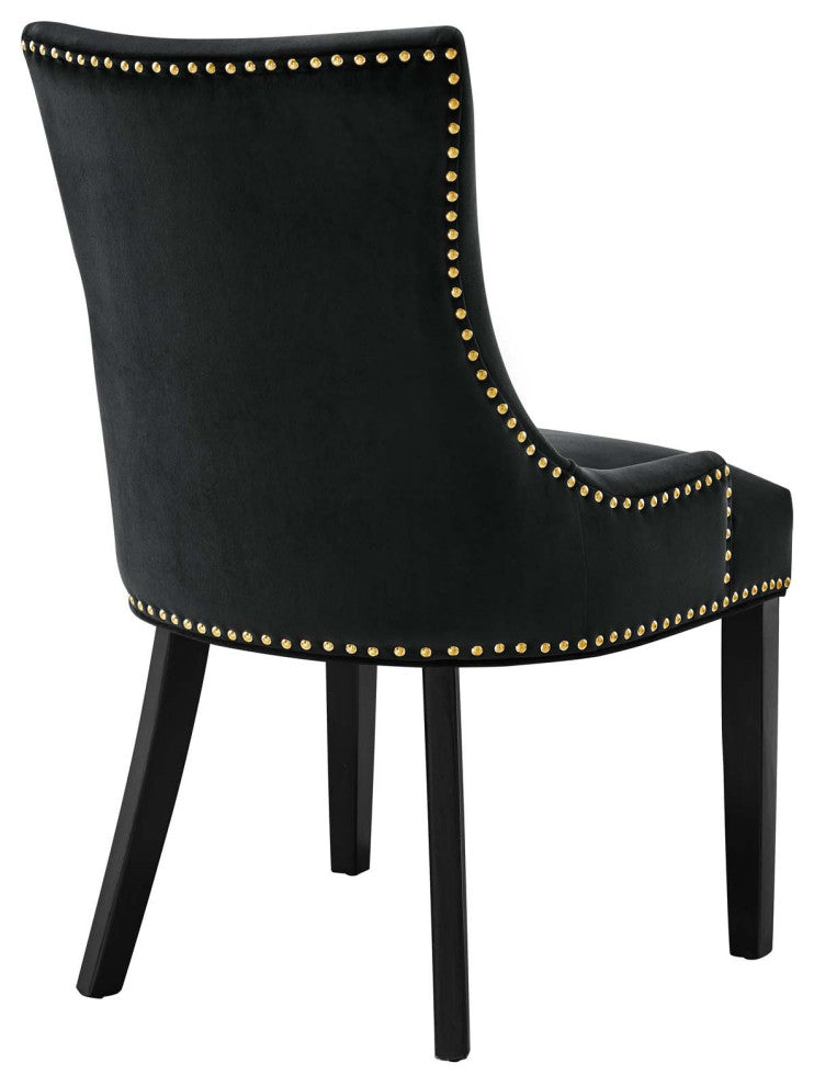 Marquis Performance Velvet Dining Chairs, Set of 2, Black