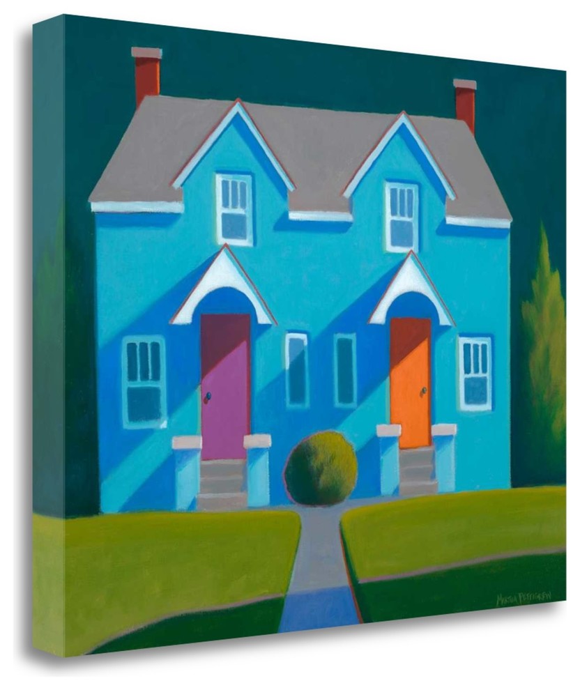 "Blue House" By Martha Pettigrew, Giclee Print on Gallery Wrap Canvas