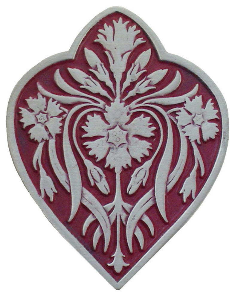 Dianthus Knob, Antique-Style Pewter-Cayenne