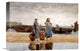 "Two Girls on The Beach, Tynemouth" Canvas Giclee by Winslow Homer, 16"x11"