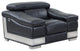 Milan Contemporary Genuine Italian Leather Armchair Black
