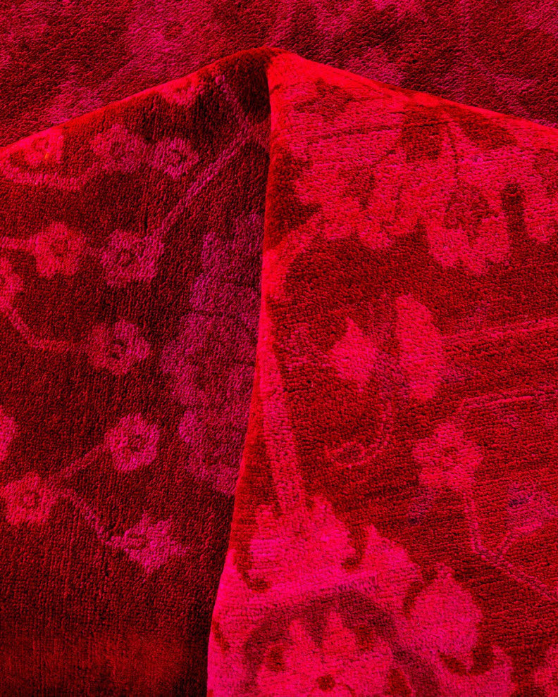 Overdyed, One-of-a-Kind Hand-Knotted Area Rug Pink, 10'2"x13'6"