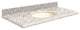 Quartz 31"x22" Vanity Top, Single Faucet Hole, Almond Delite, Biscuit Bowl