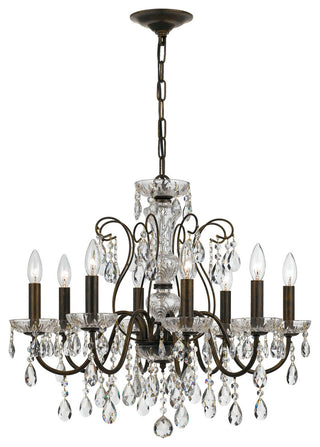 Crystorama Traditional Crystal 8-Light Clear Crystal English Bronze Chandelier, English Bronze