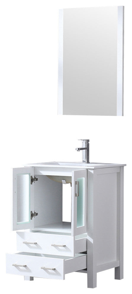 Volez Transitional White 24" Single Vanity Set