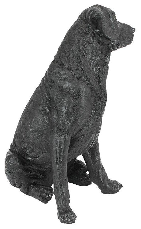Black Labrador Retriever Dog Statue